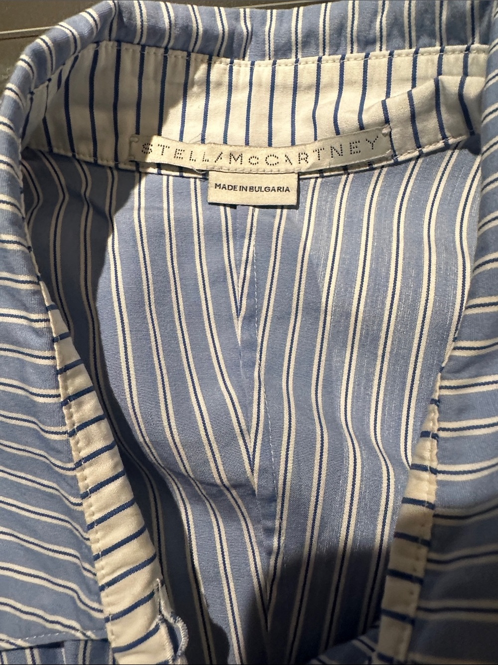 Stella McCartney Blue & White Mixed-Pattern Button-Down Shirt - Picture 3 of 9